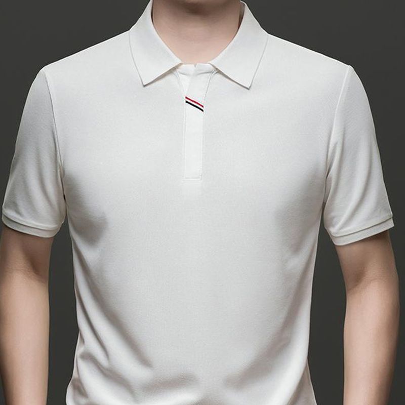 2025 summer men's lapel short sleeve Polo shirt simple casual men's T-shirt top men's a generation of hair