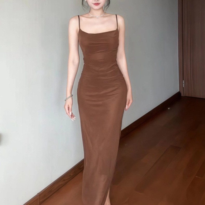 2026 Early Summer Outfit: Mesh Suspender Dress for Women, Sexy and Stylish, Very Attractive and Elegant Long Dress