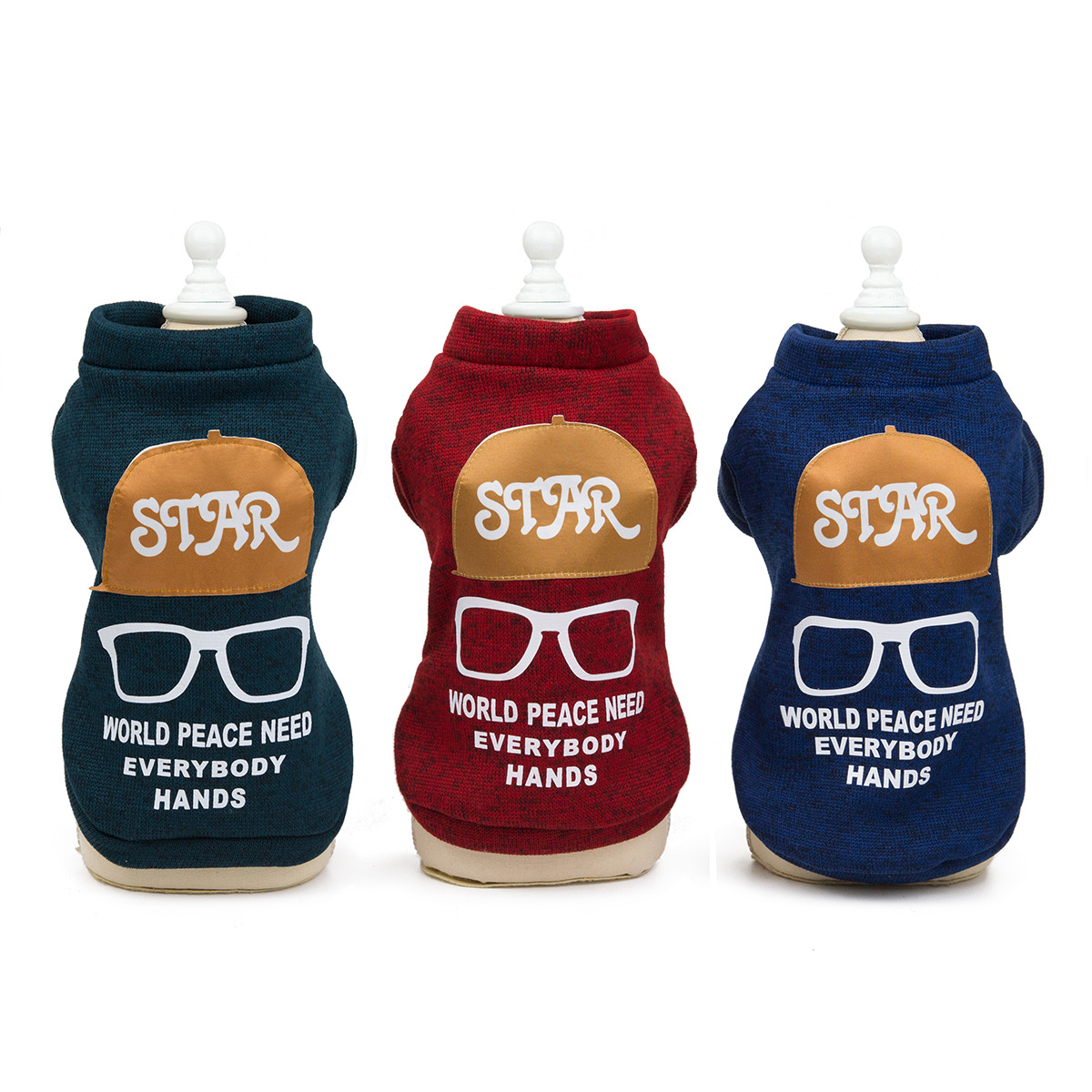 Pet clothing dog clothes autumn and winter New teddy dog cat clothes pet clothes 19 glasses hat sweater