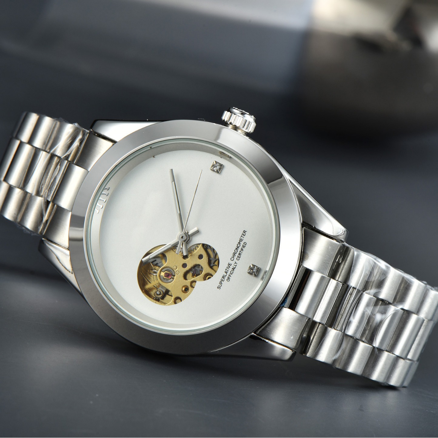 Classic Business Style Men's Mechanical Steel Band Watch