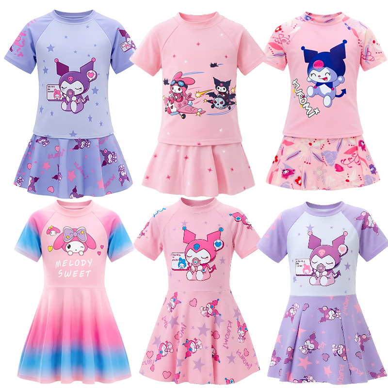 Children's Swimwear for Boys and Girls Split Quick-Dry Swimwear for Girls and Boys Children and Babies Cute Cartoon One-Piece Swimsuit