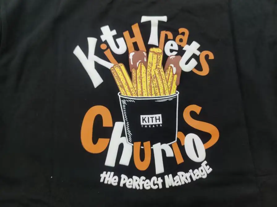 KITH 25SS TREATS CHURRO Pocket Fries Doughnut Printed Men's & Women's Casual Couple Short Sleeve T-Shirt
