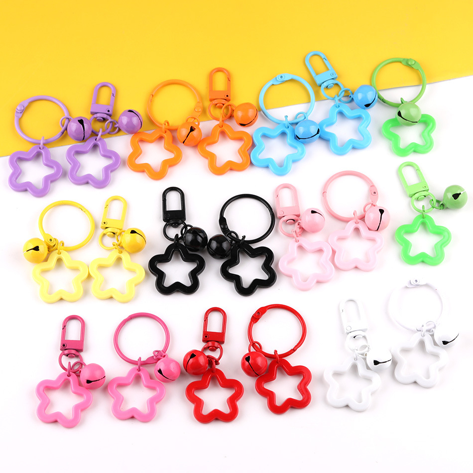 Korean-Style Sweet Acrylic Five-Pointed Star Book Ring Keychain Pendant DIY Doll Toy Decoration Accessories