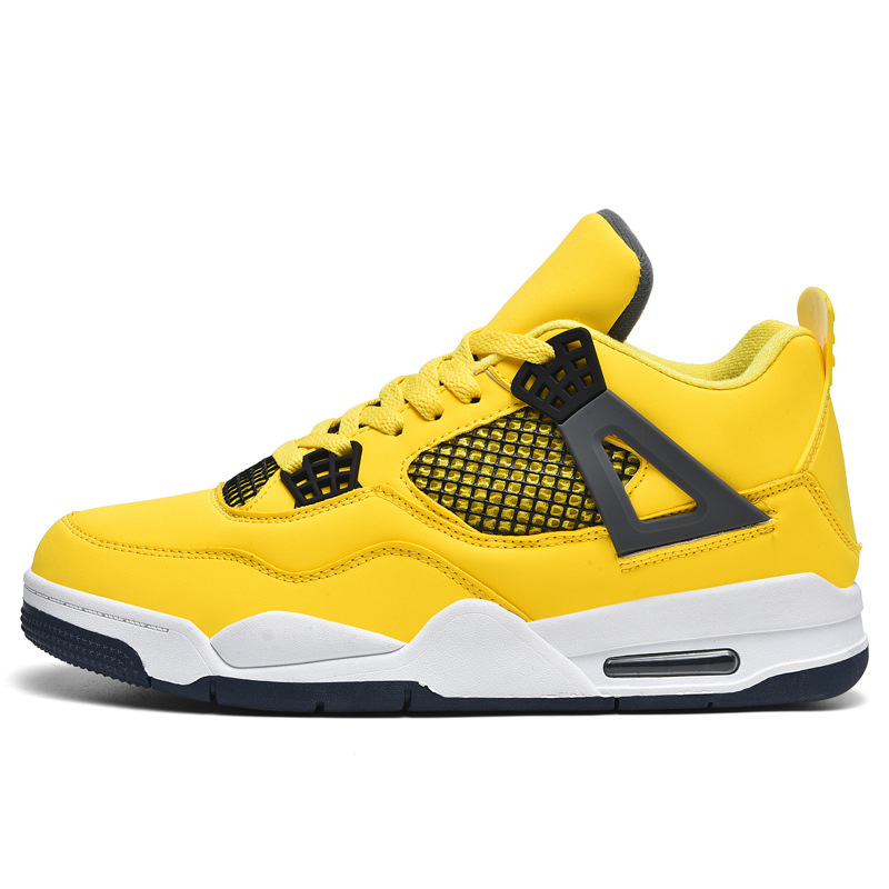 Cross-Border Large Size Basketball Shoes for Men, Breathable Mesh Rubber Sole, Non-Slip, Wear-Resistant, Mid-High Top Fly-Knit Student Sports Shoes Foto QC de 1688 na Qualit.ly