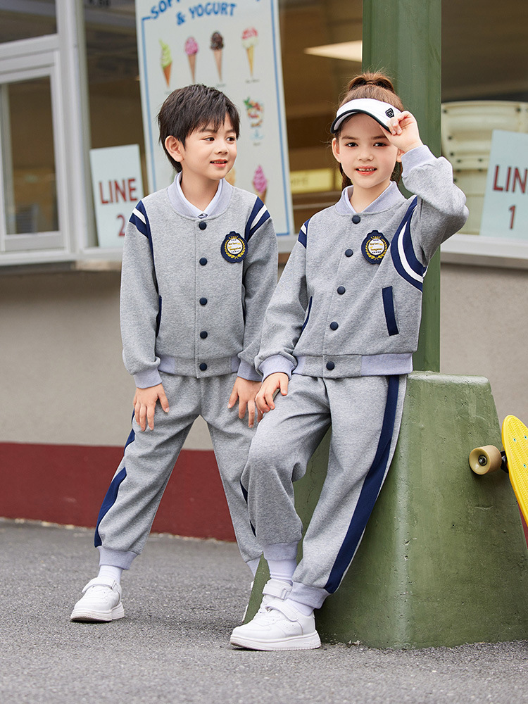 Spring, summer and autumn kindergarten uniform primary school students' sportswear school uniform class uniform four-piece British style baseball uniform suit three