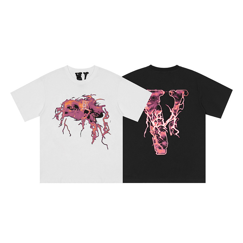 2023 Spot Trendy Brand Vlone Men's Clothing Youth Star Model Youngboy Loose Cotton Short-Sleeved T-Shirt Wholesale