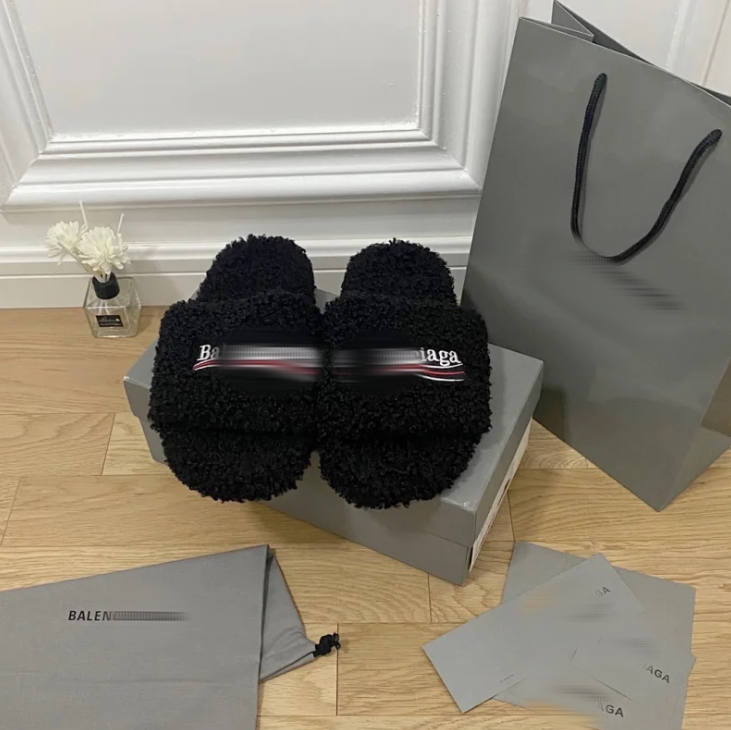 Balenciaga Fuzzy Slippers