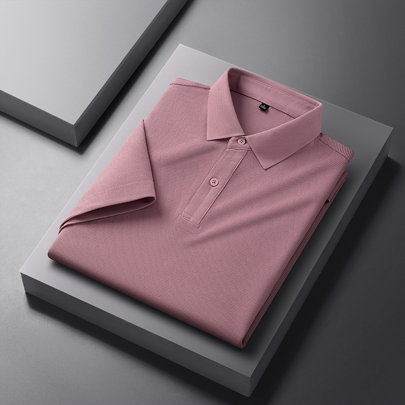 Seamless Adhesive-Patched Polo Shirt for Men, Summer Turn-Down Collar Business Short-Sleeve Men's Loose-Fit Polo Shirt [Unisex Style]