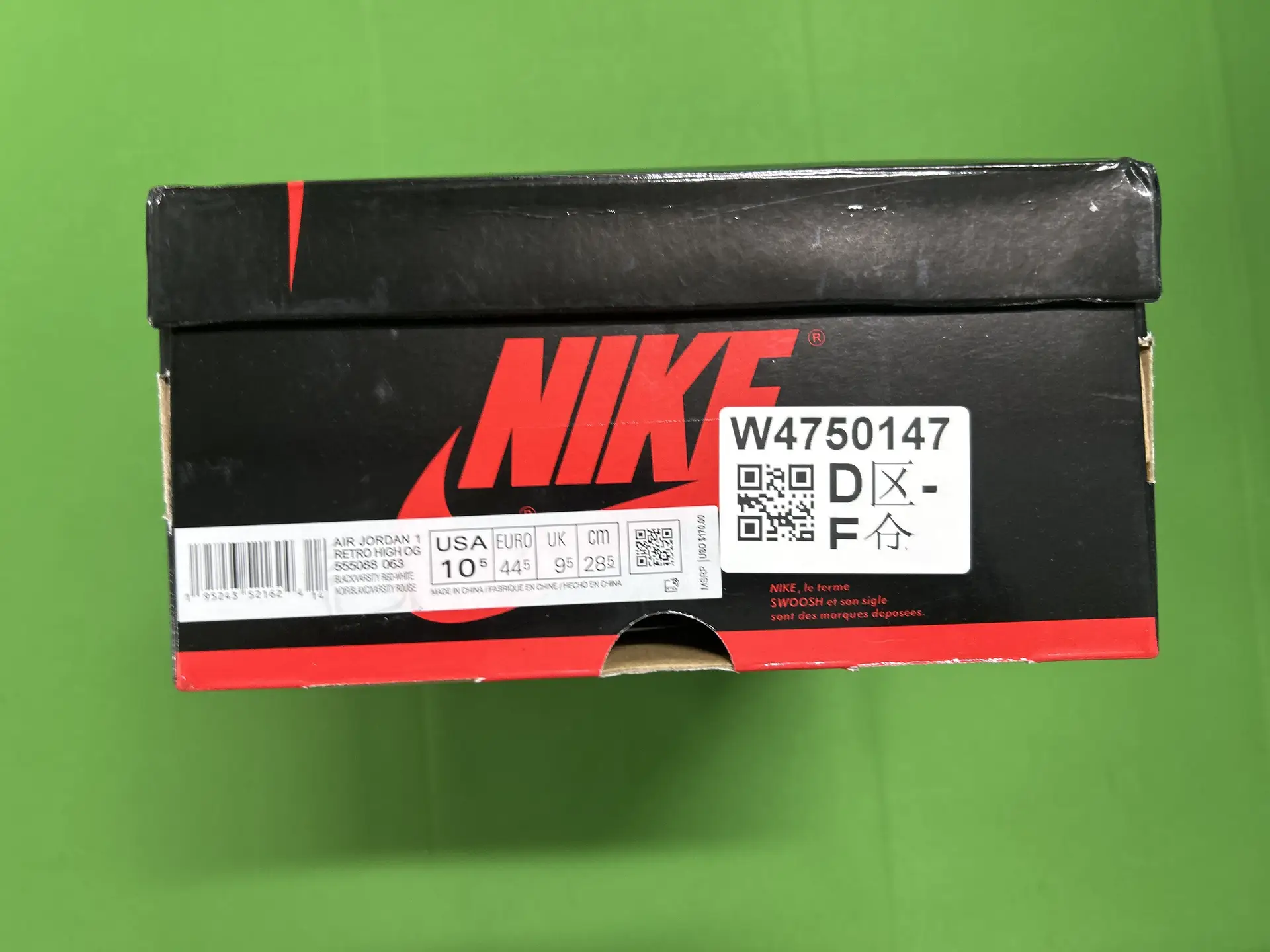 Nike Air Jordan 1 Retro High OG Black Varsity Red-White 555088-063