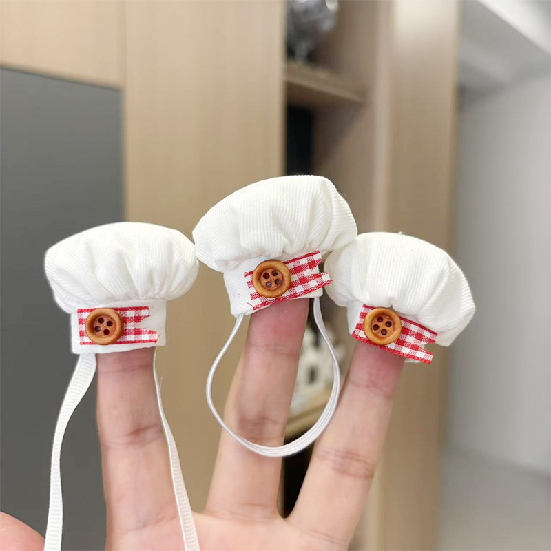Cross-Border 10cm Doll Clothes Chef Hat Pendant Plush Doll Toy Pendant Doll Outfit Accessories Mini Hat