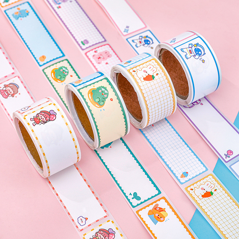 Creative multi-functional adhesive tape name stickers student cartoon class name self-adhesive label stickers message sticky note
