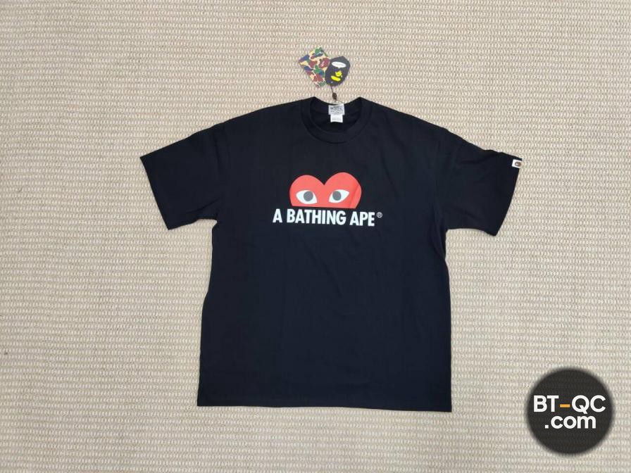 Authentic Version Cross-Border Summer New Fashion Brand Bape Ape Print Seamless Cylinder 260g Pure Cotton Short-Sleeve T-Shirt QC