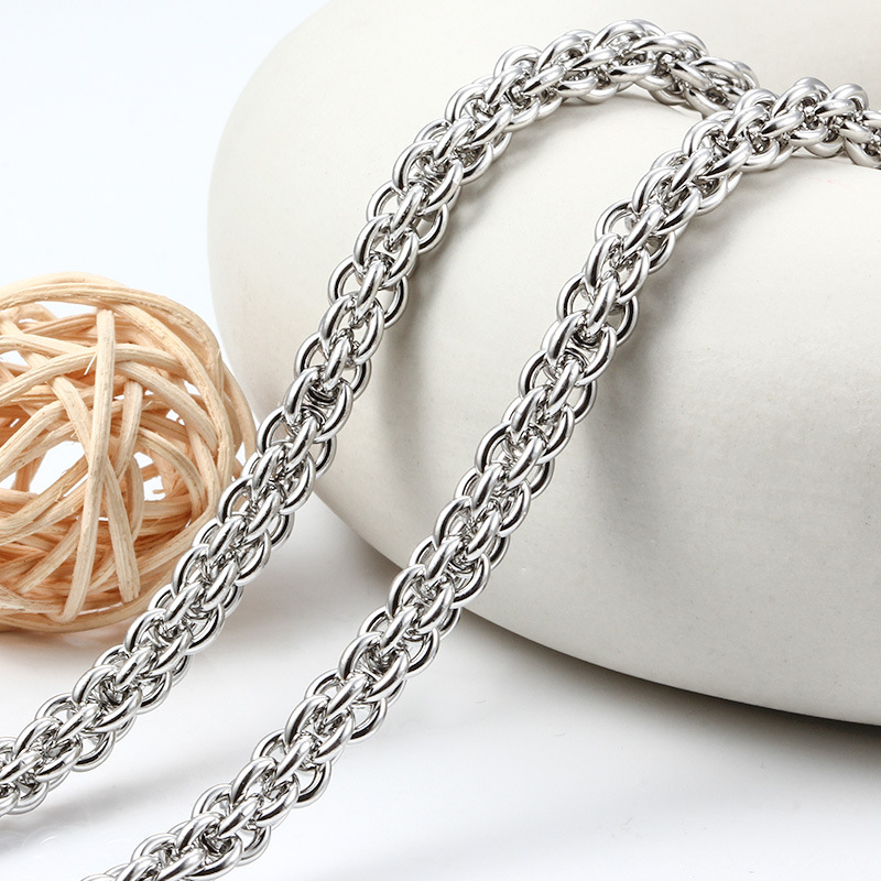 2023 new stainless steel hand-woven lantern chain hip-hop men's necklace bracelet does not fade chain