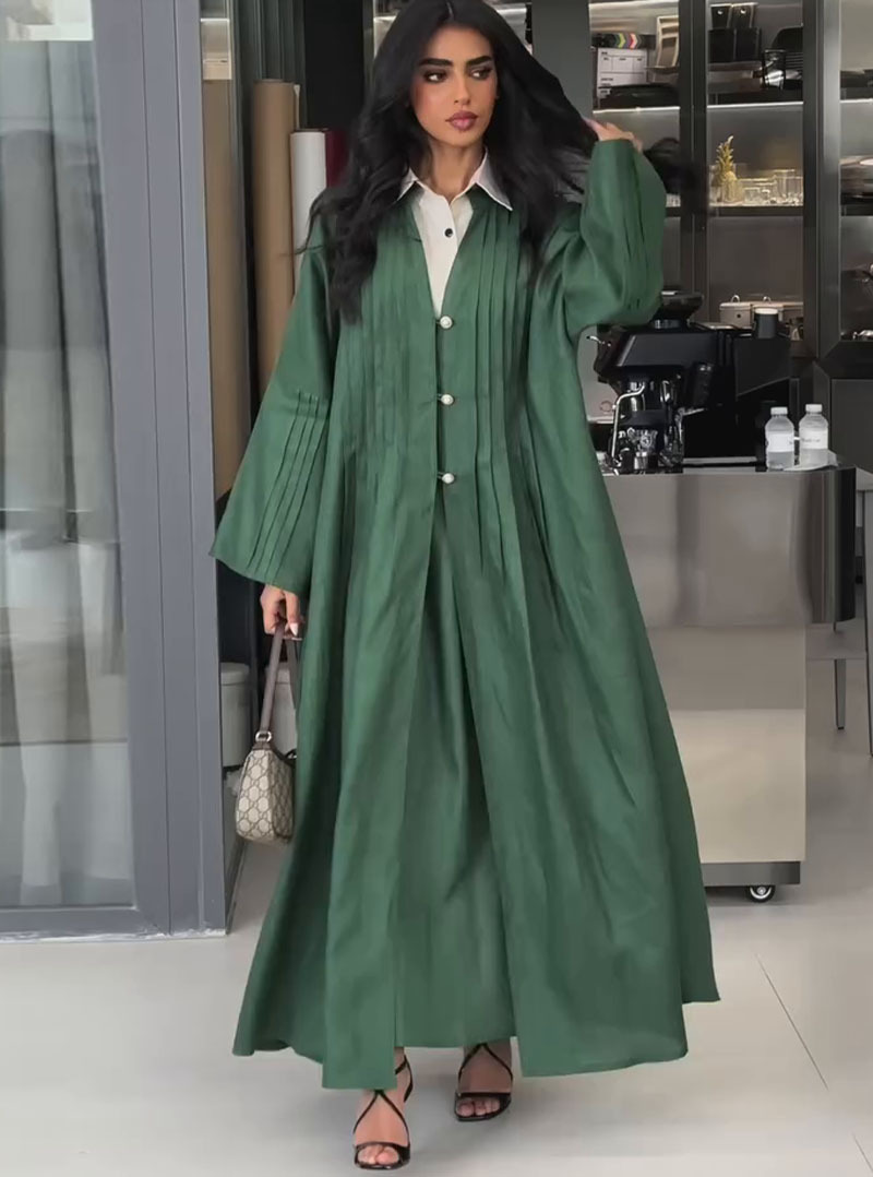 2024 European and American Amazon Cross-Border New Designer Style Fashionable Simple Pleated Loose Cardigan Jacket