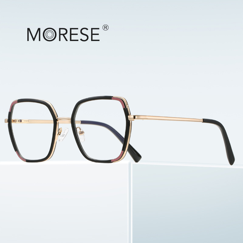 Original anti-blue light glasses 3134 metal TR circle trend frame European and American goddess catwalk street flat mirror cross-border
