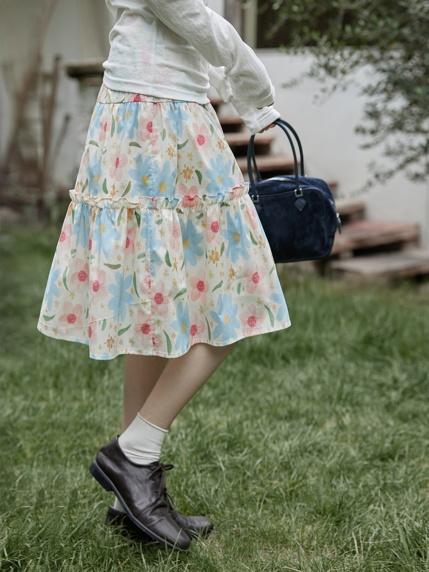 Ximeng 2026 New Spring and Summer Korean Style Elegant and Stylish Skirt for Petite Women Dopamine Floral A-Line Half Skirt for Women