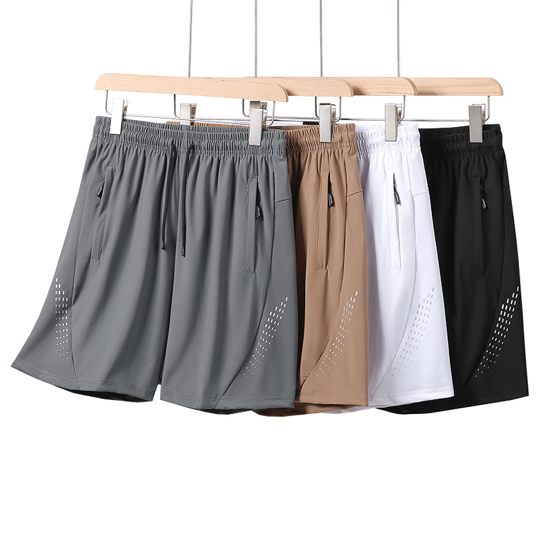 Cross-Border Factory Wholesale Ice Silk Quick-Dry Shorts Trendy Brand Couple Nylon Woven Large Size Standard Quick-Dry Beach Shorts for Men