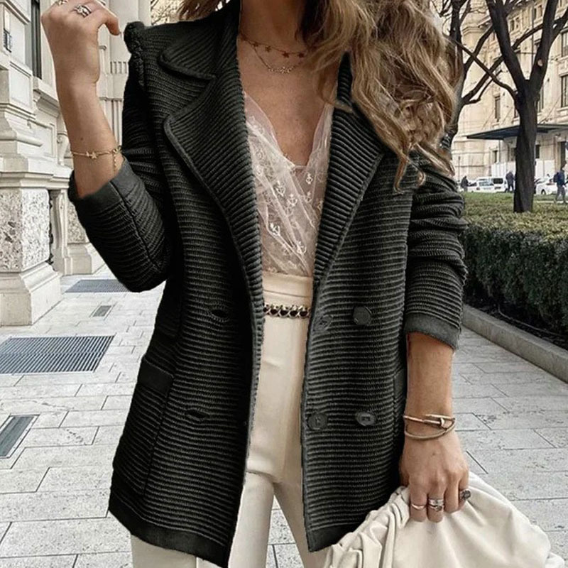 European and American cross-border foreign trade women's clothing Amazon short texture casual top long sleeve jacket coat autumn and winter New Women's