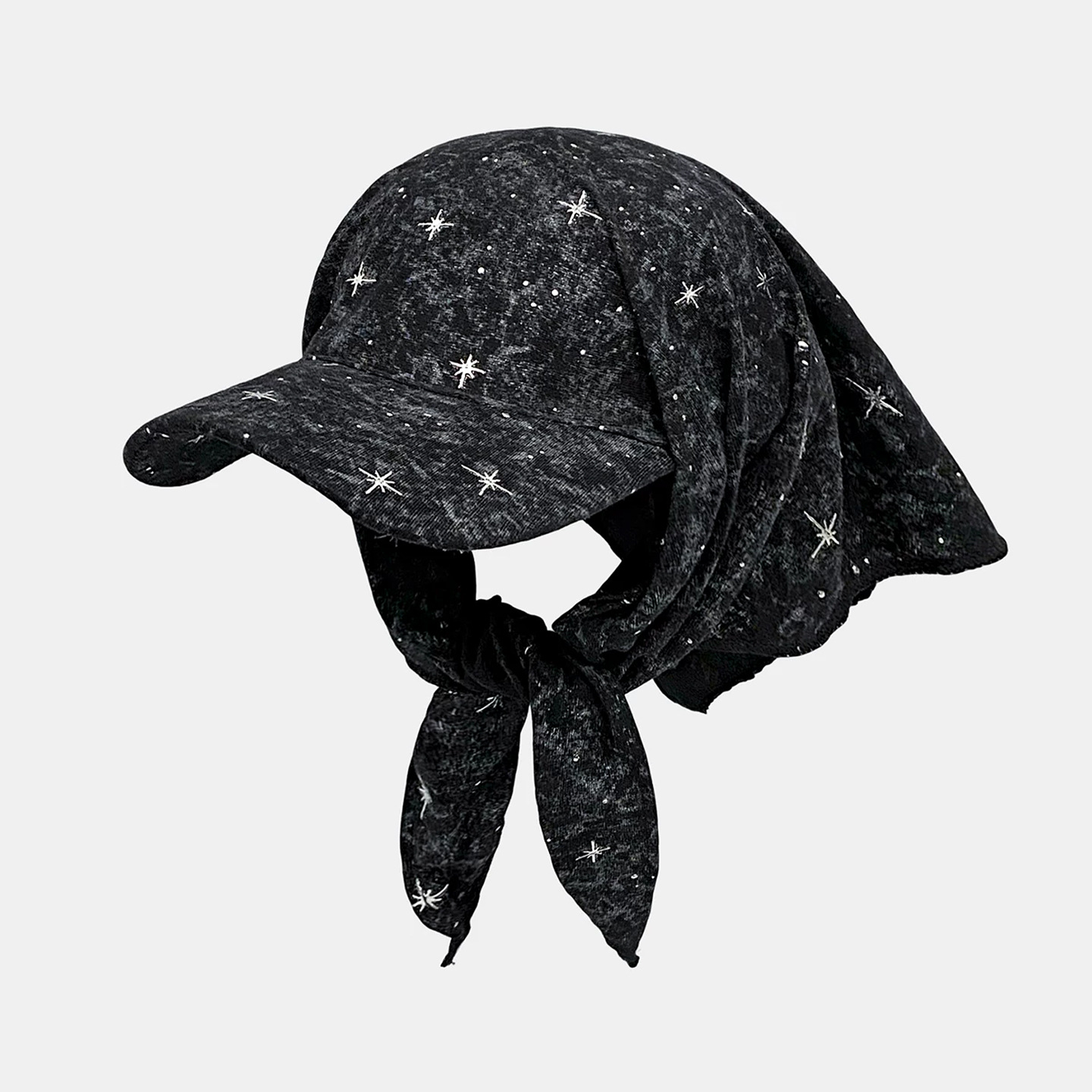 Korean-Style Retro Star-Printed Headscarf Hat for Men and Women, Spring and Summer Sun Protection Face-Covering Hip-Hop Beanie Cap