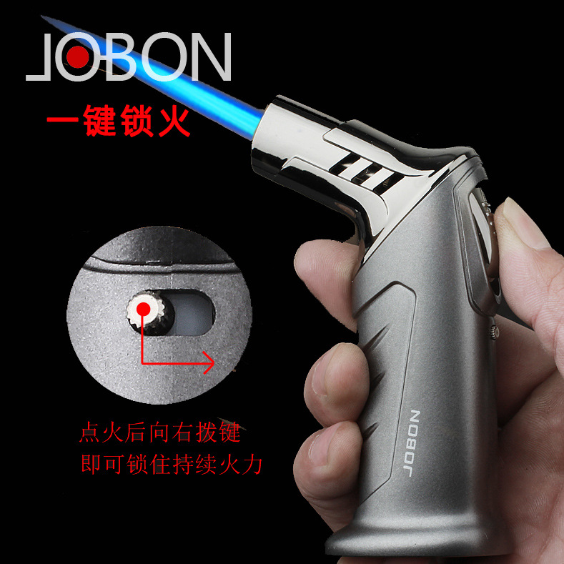 Jobon Zhongbang Cigar Lighter Cross-Border Blue Flame Direct Portable High-End Cocktail Smoked Lighter