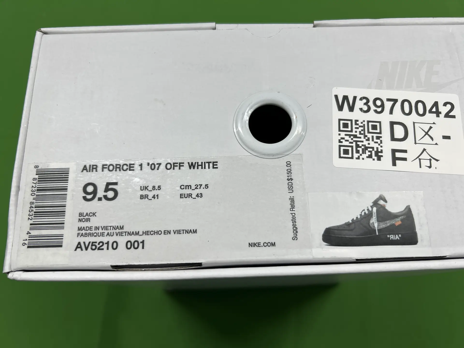 Nike Air Force 1 '07 Off White Black