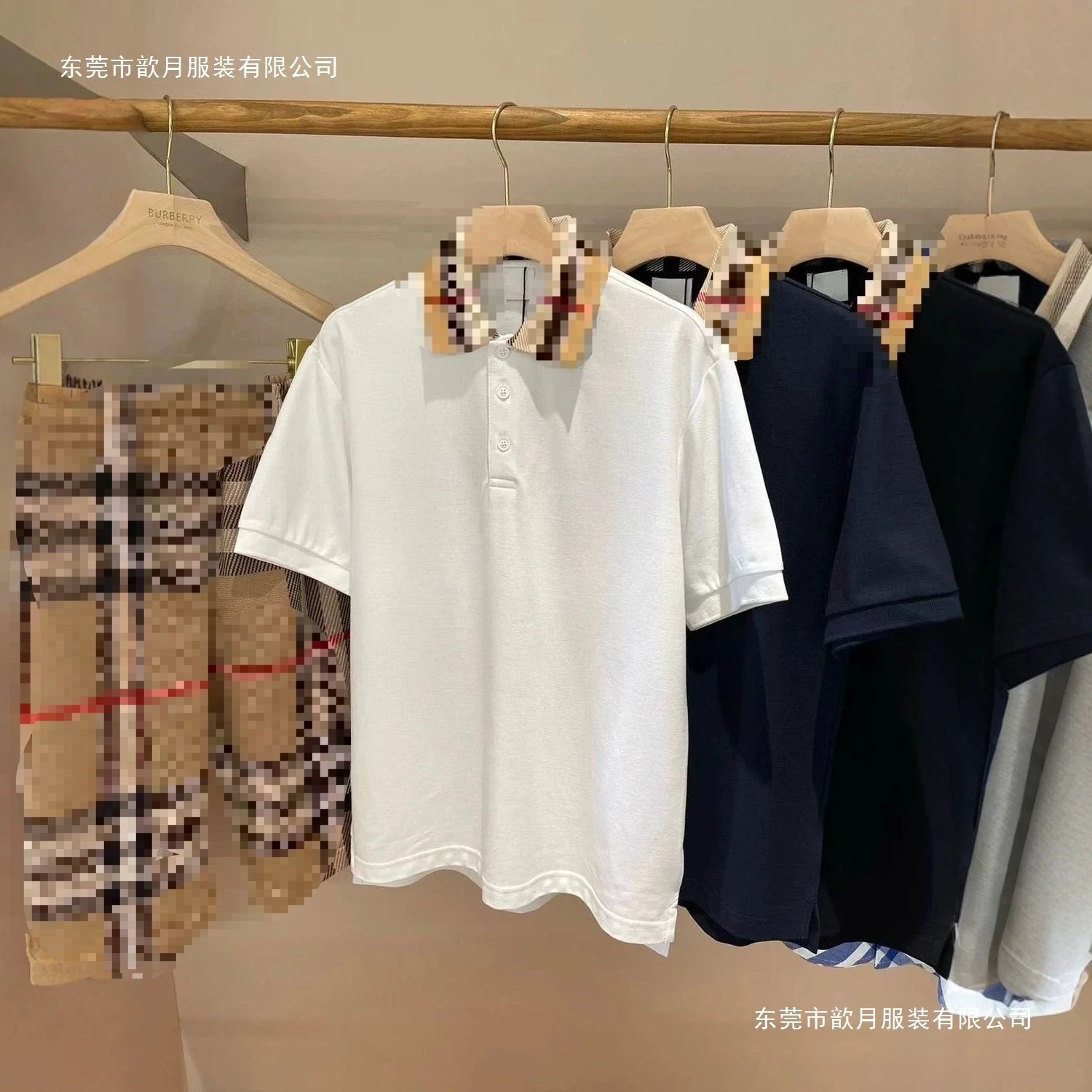 bl*新款翻领拼接纯色商务衫