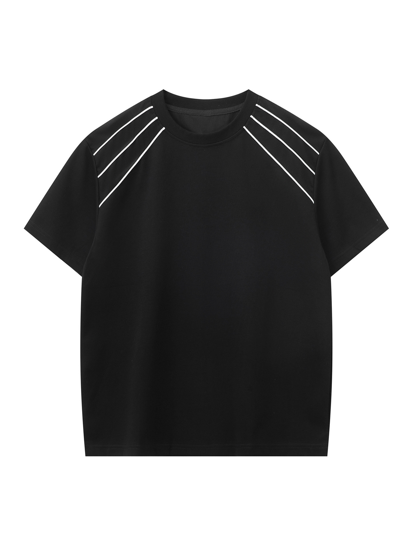 Jianheng New Trendy Basic Fashion Color-Blocking Casual Loose Men's T-Shirt Short-Sleeve Melard T-Shirt Unisex