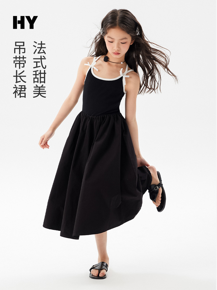 Girls' Stylish Suspender Dress 2026 Summer New Korean Style Sweet Princess Dress for Older Children Summer Outfit Dress