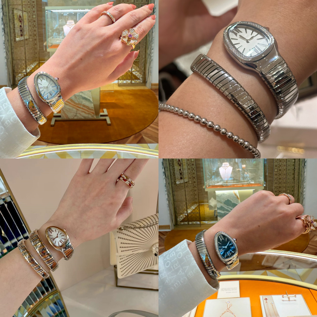 Bv Two-Circle Snake Watch with Luminous Snake Shadow, Fashionable Quartz Women's Watch, Classic Snake-Shaped Dial Halo Series Women's Watch QC-foto från 1688 på Qualit.ly