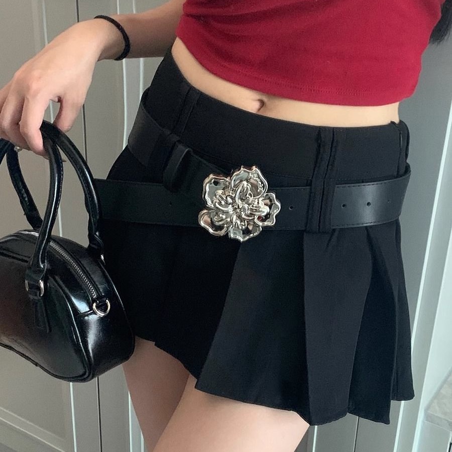 European and American Style Distinctive Belt Women's Summer Shorts Short Skirt Waist Chain Accessories Punk Flower Snap Casual Pants Belt