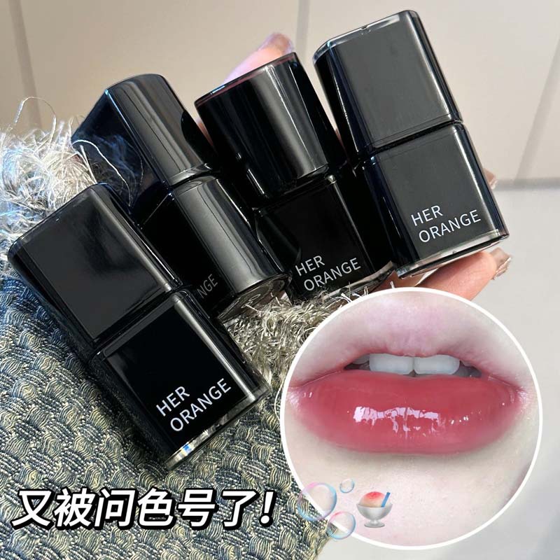 HERORANGE ~ lip shadow color water gloss lip glaze water glass doodle lip lasting not easy to fade mirror lip gloss