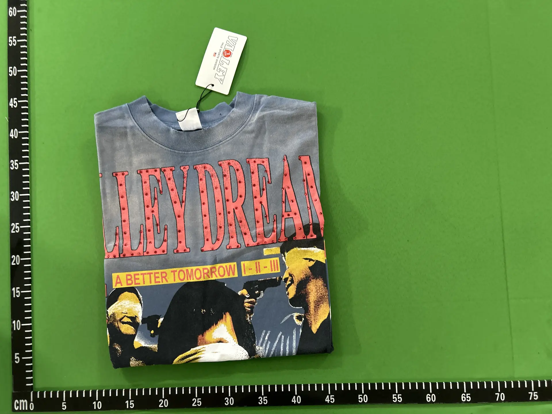 American cross-border niche Valley Dreams vintage washed water printed short sleeved T-shirt for men and women loose casual top
