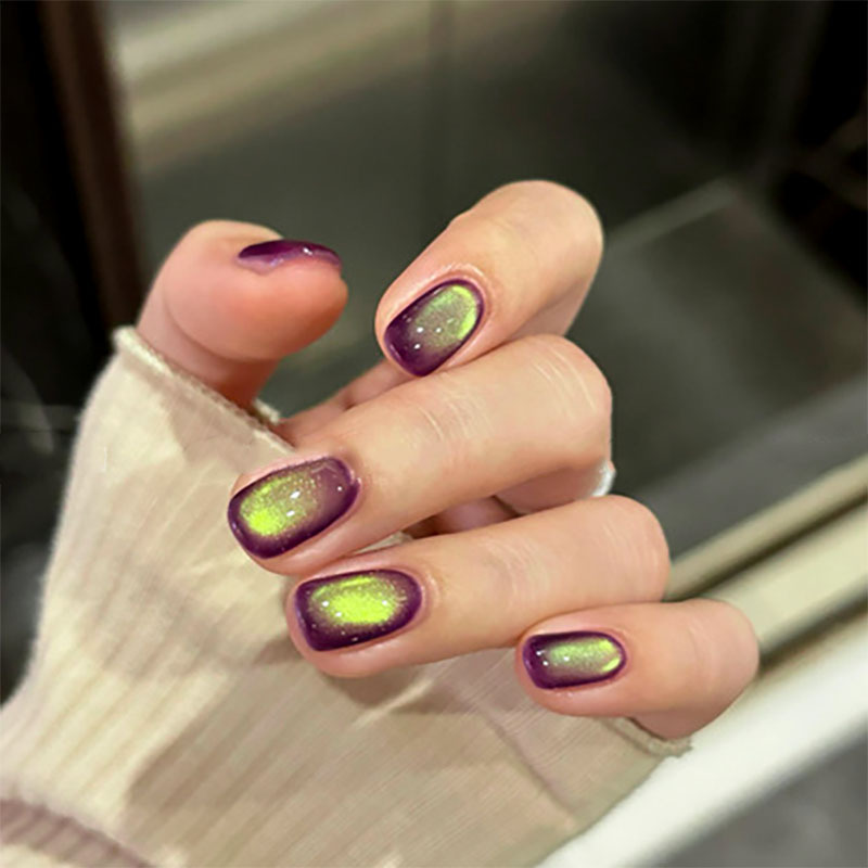 Code-Coded Glass Beads Cat's Eye Flash Whitening Wearable Manicure Removable Wearable Nail Patch Wholesale