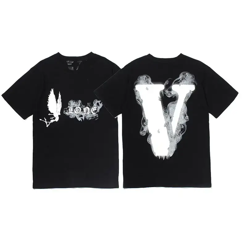 Vlone Fog Big V Short-Sleeved Chinese Dragon Limited Fujiwara Hiroshi Wang Yibo Same Style Trendy Brand Men's Loose T-Shirt