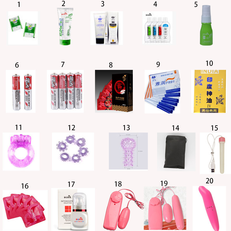 Dropshipping Gift Items, Customer's Choice Gift Package Set, Lubricant, Disinfectant, Delay Oil, Vibrating Egg, Vibrator, Electric Double-Headed Massager