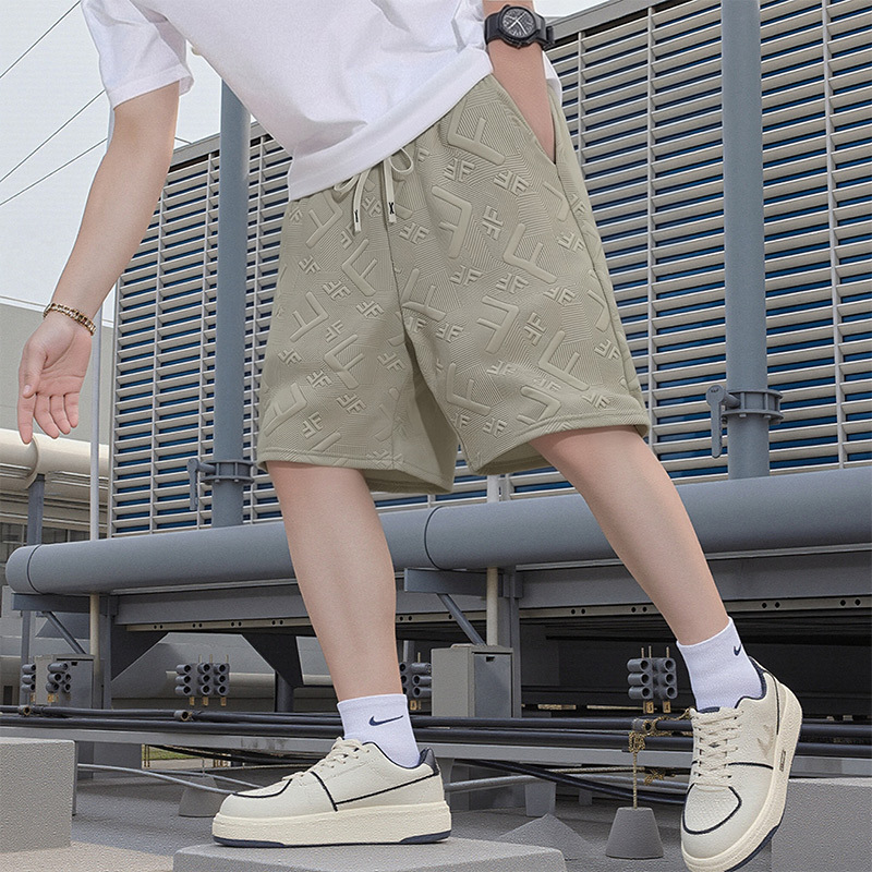 Men's Running Quick-Dry Ice Silk Loose Fitness Breathable Shorts Five-Point Pants Loose Trendy Sports Shorts