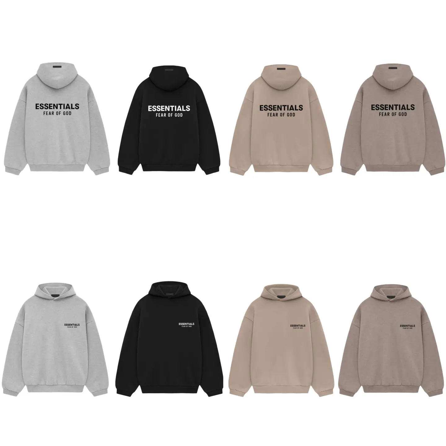 Cross-Border Autumn and Winter New High Version Fog Silicone Letter Pullover Hooded Sweatshirt for Men and Women, One Piece Wholesale