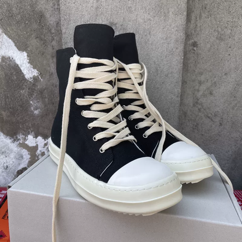 Ro Canvas Shoes Ds High-Top Casual Sneakers Five-Pointed Star Versatile Women's Short Boots Men's Trendy Genuine Leather Thick-Soled Couple Shoes Foto QC de TAOBAO na Qualit.ly