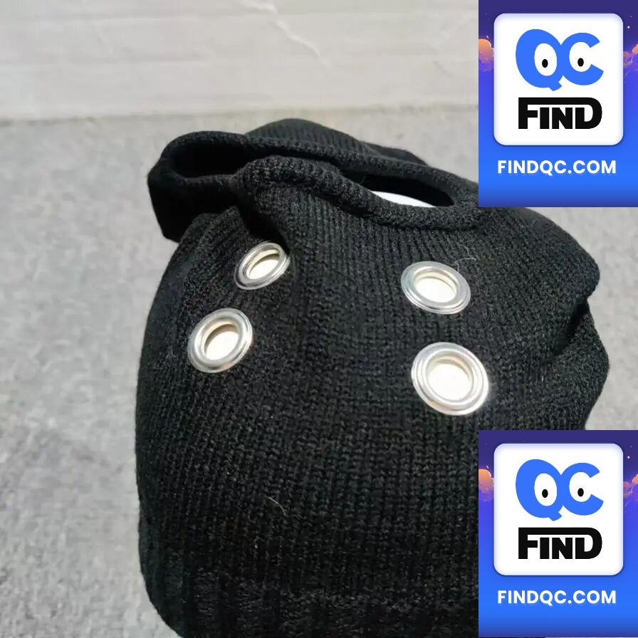 Oneofyou Dark Pioneer Alien Metal Hole Knitting Hat Ro Style pullover Cut Out Masked Gouda Hat for Men and Women QC