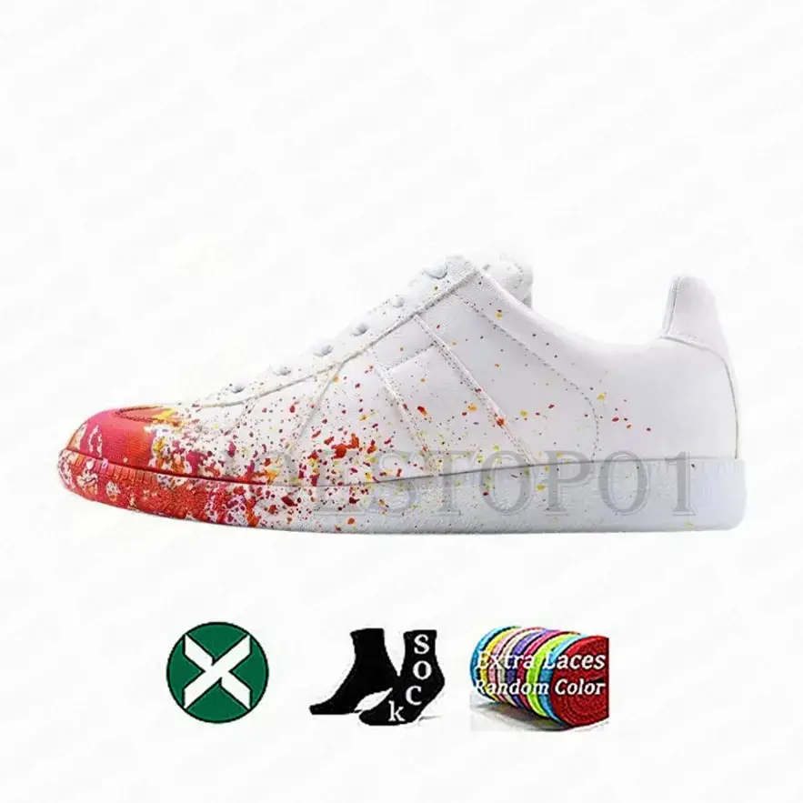 Spot high version of the color blocking low-top lace-up flat leather hundred comfortable men and women with the same German training shoes casual board shoes