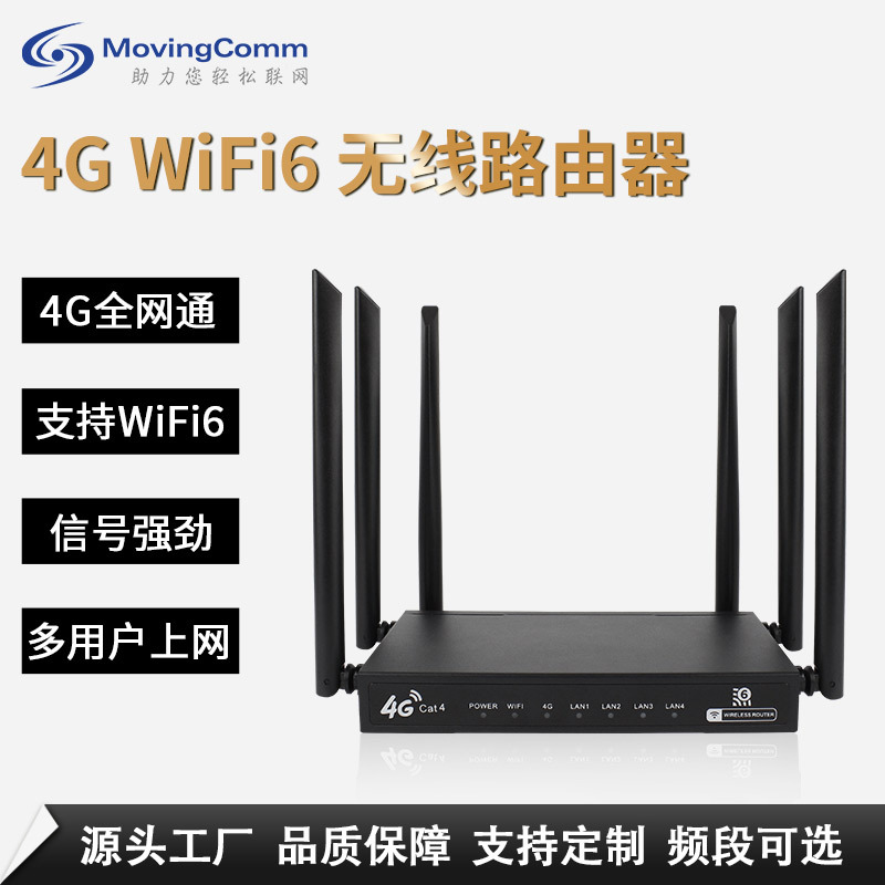 Home wireless 300M four-network port full netcom can support radio and television card mobile wifi6 router 4G CPE