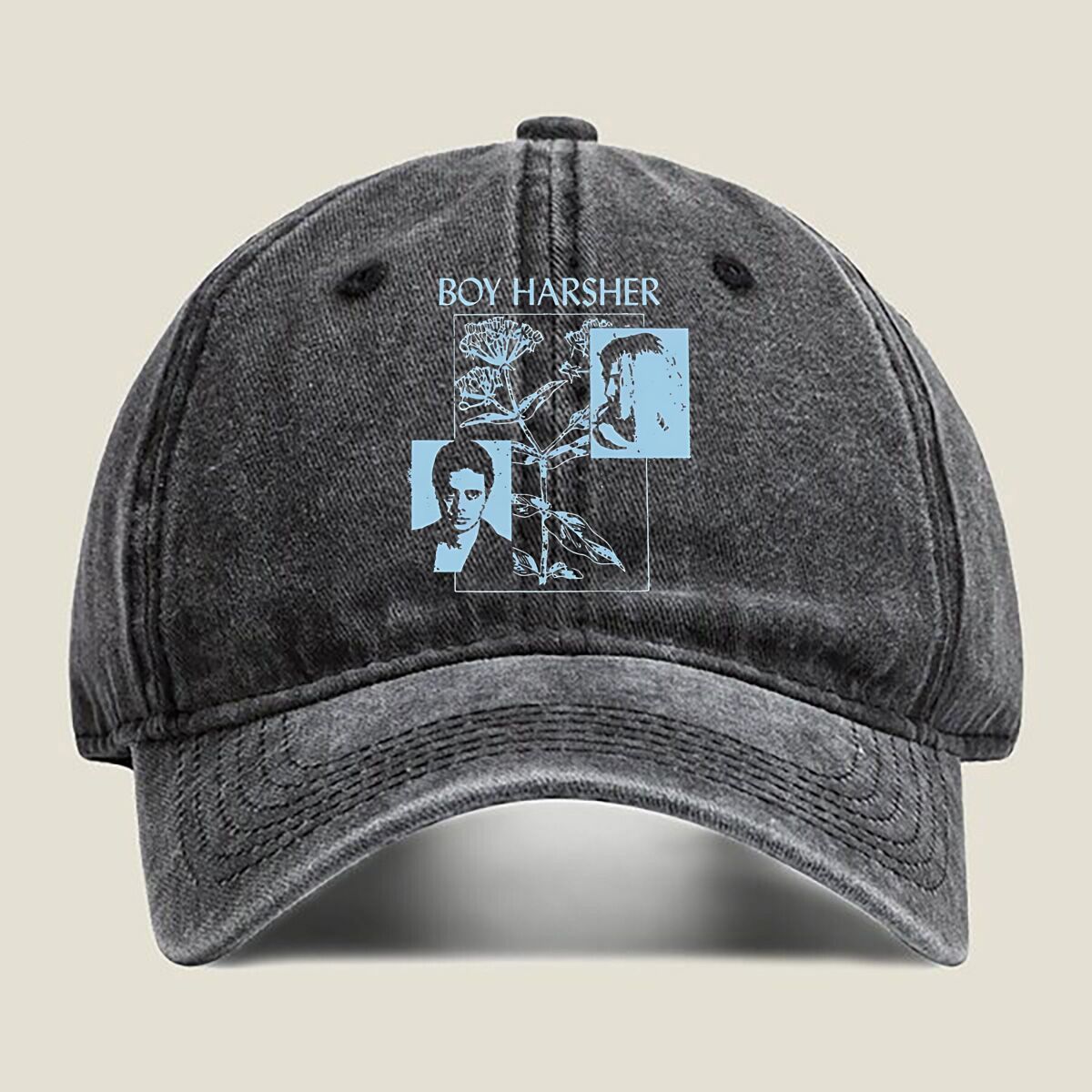 Roy Harsher Musician Portrait Art Distressed Denim Hat Luxury Brand for Womens Unisex Female