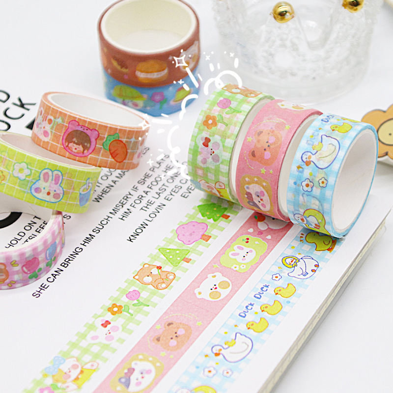 Single-Volume hand account and paper tape gift box set ins style cartoon color girl sticker hand account material decorative painting