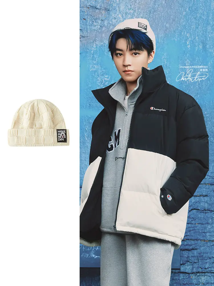 [Same Style as Wang Junkai] Champion 2024 Fall and winter Knitting Hat for Men and Women Couple Cold Hat Woolen Hat