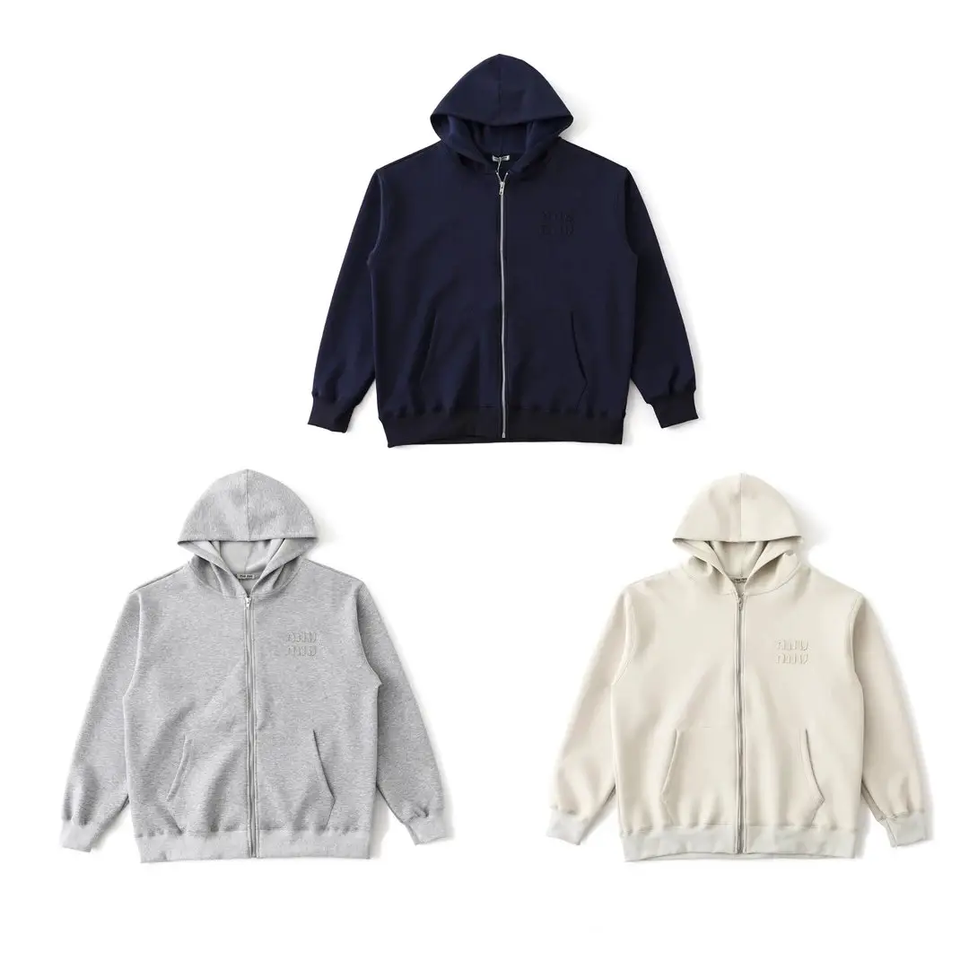 Embroidered patchwork runway style couple hooded cardigan jacket