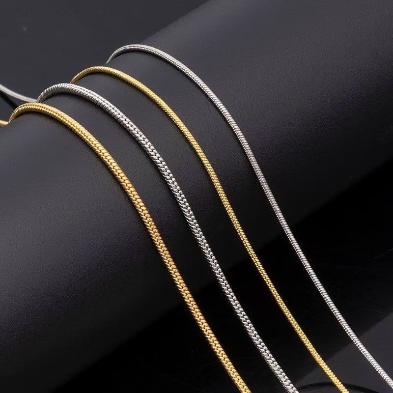 in stock Snake Bone Chain Stainless Steel Water Gold Plated Necklace Chain Jewelry Pendant with Round Snake Chain DIY Clavicle Chain for Men and Women