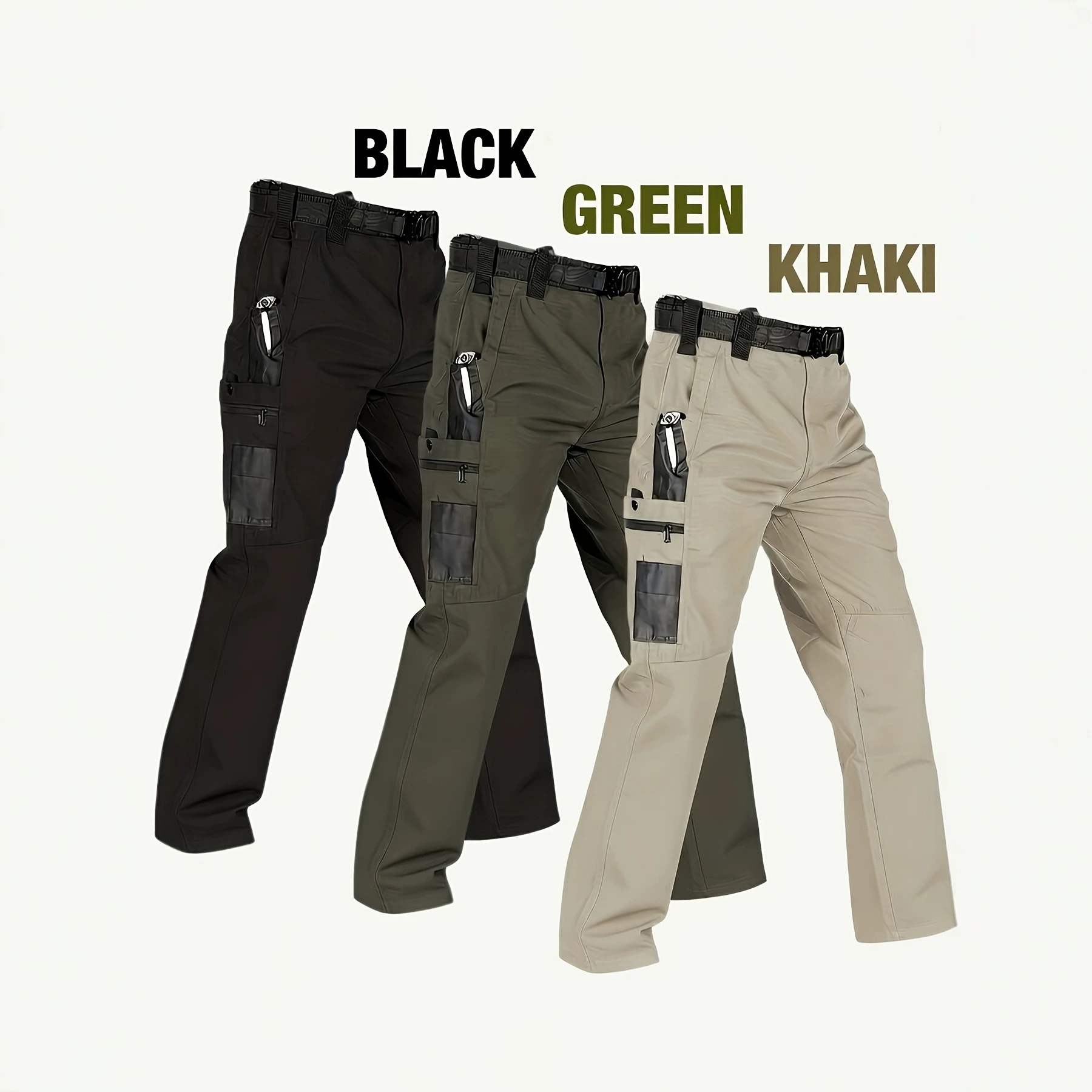 Cross-Border 2026 Men's Summer Stylish Cargo Pants with Multiple Pockets, Straight-Leg Tactical Trousers Wholesale QC-foto van 1688 op Qualit.ly