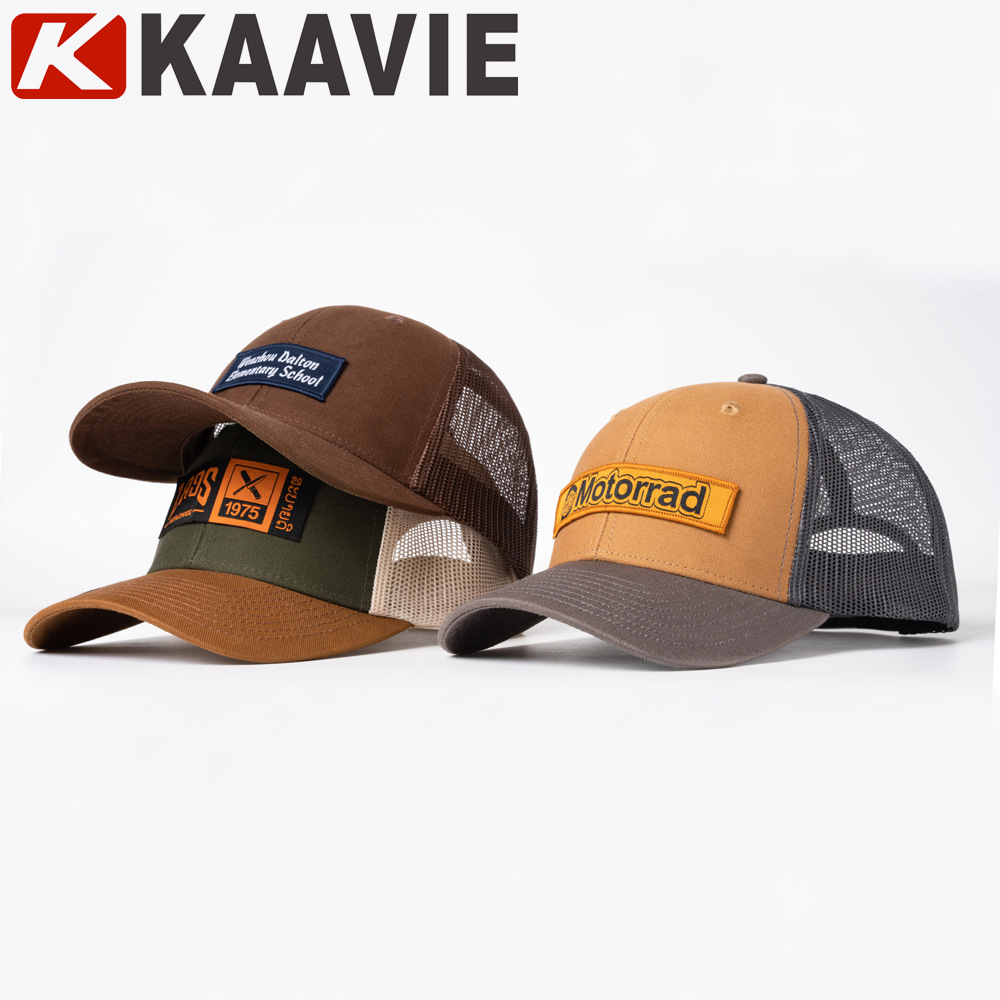 Cotton Baseball Net Hat New Export Truck Driver Hat Outdoor Breathable Wide Brim Large Head Circumference Truck Hat Customization
