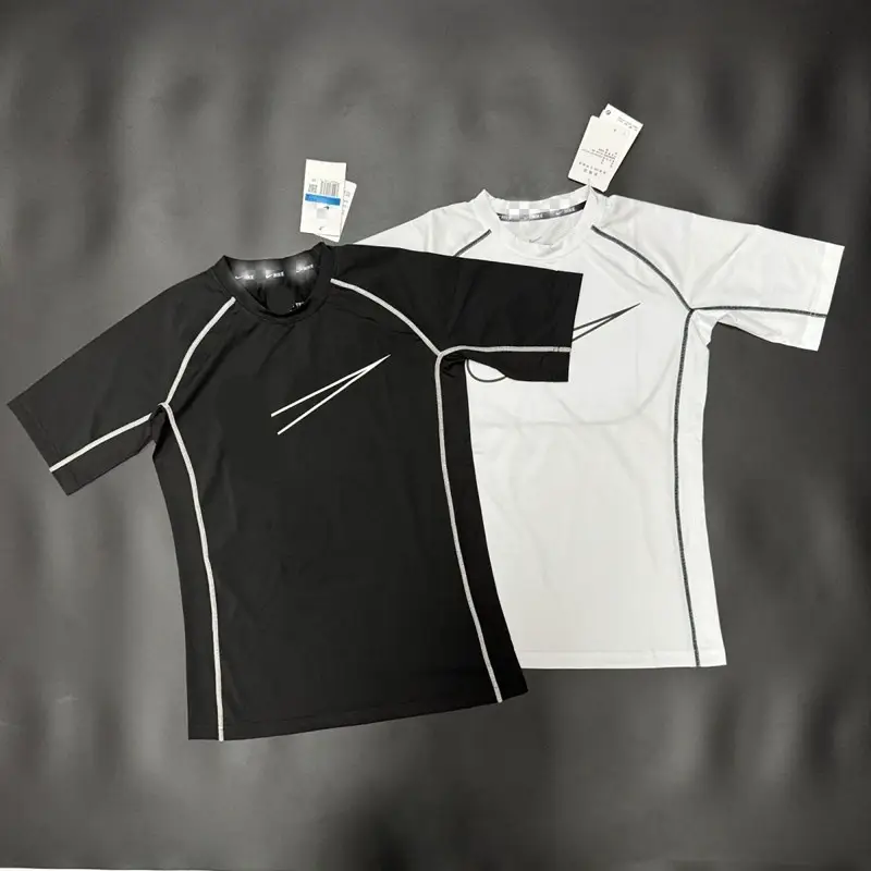 Tights Short-Sleeved Fitness Basketball Quick-Drying Elastic Bottoming Short-Sleeved Training T-Shirt Sports Track and Field Running High Elastic