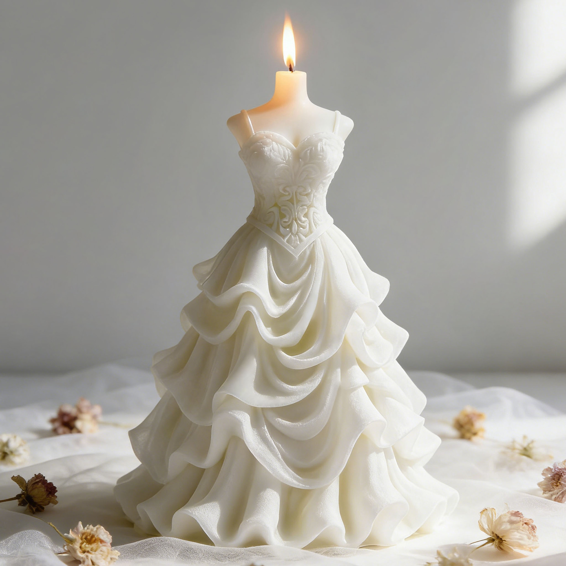 Jiahuimei Wedding Dress Aromatherapy Candle Silicone Mold DIY Wedding Dress Plaster Resin Decorative Ornament Mold